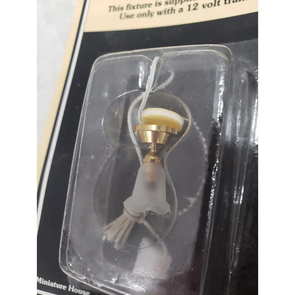 Lot 2 Miniature House 651 Ceiling Lamp Tulip Shade Electric Light 12 Volt